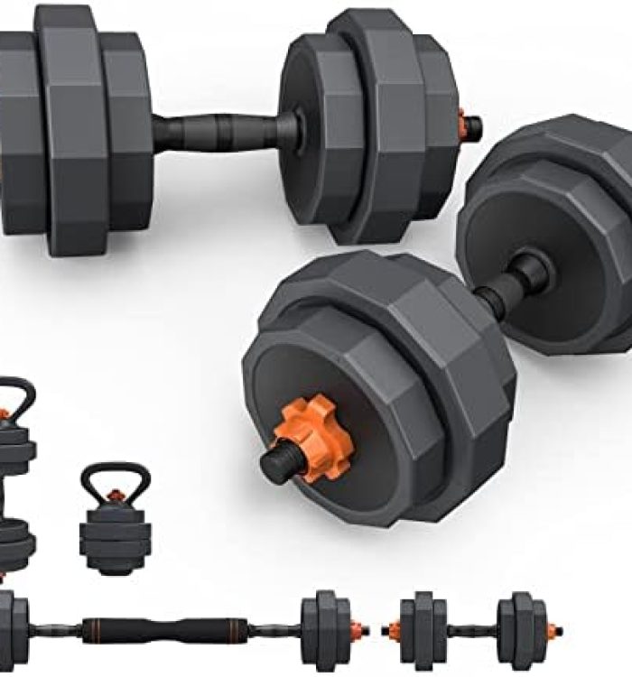Lusper Adjustable Weight Dumbbell Set, 44LB/55LB/66LB Free Weights with 4 Modes